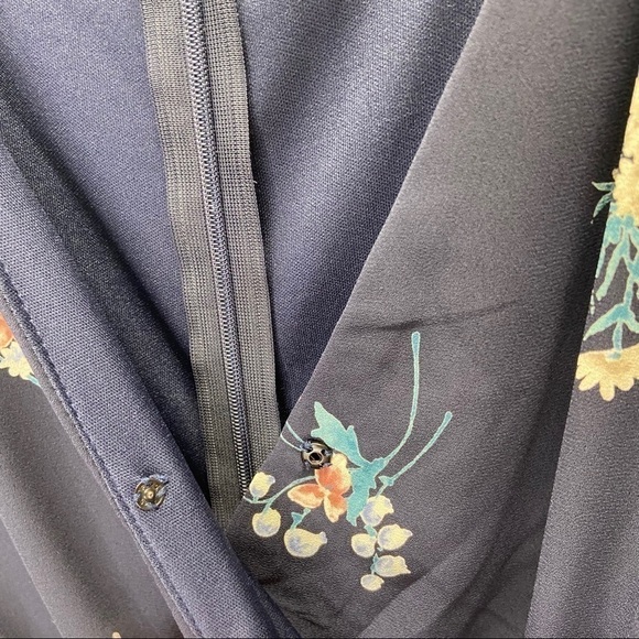 Dee Elly Faux Wrap V Neck Floral Mini Dress Sz S - Picture 6 of 9